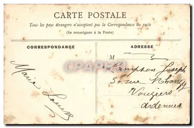 Bukiet kwiatów — róża, fiołki i białe kwiaty — H.L. PARIS 40. — Rewers