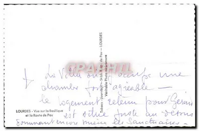 Lourdes — Widok na Bazylikę i Trase do Pau — Wyd. Edlux — Rewers