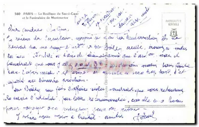 Parigi — La Basilica del Sacro Cuore e il Funicolare di Montmartre — Edizione CHANET — Verso