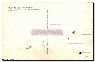 Velho homem sob guarda-chuva — com cesto — desenho de Léon Gubey — Verso
