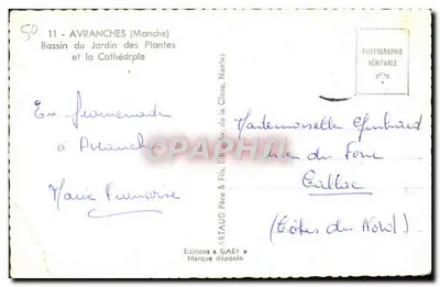 Avranches (Manche) — Basen Jardin des Plantes i Katedra — Wydawnictwo Gaby — Rewers