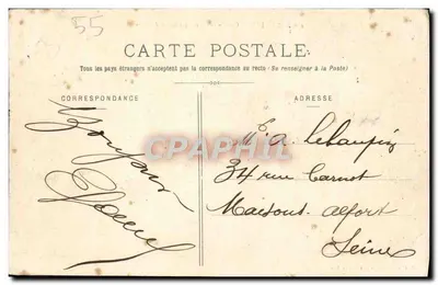 Bar-le-Duc - Wzgórze Champ-de-Mars i rzeka Ornain — E. Laurent, księgarz w Bar-le-Duc — Rewers