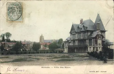Bilhete postal antigo Aumale Villa des Houx