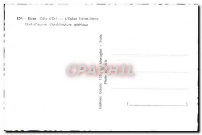 Dijon — Katedra Najświętszej Maryi Panny — Wydawnictwo Géhain, Paryż — Rewers