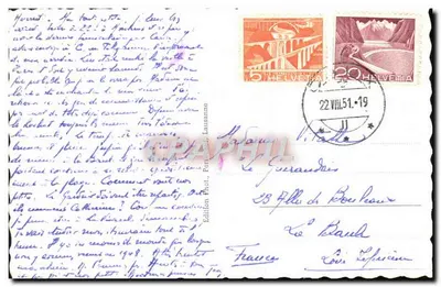 Caux — vue panoramique du château — Édition Phot. Lausanne, n°28 — Verso