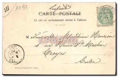 Tarjeta postal antigua Las dentelas Pont d'Angleterre — Reverso