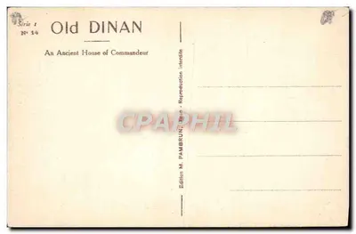 Dinan - Antica Casa del Comandante — Edizione M. Pambrun, Serie 1 N° 14 — Verso