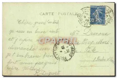 Pittoreskie brzegi Indry — Montbazon — Donjon — wydawca: Lyonnet, z Montbazon — Rewers
