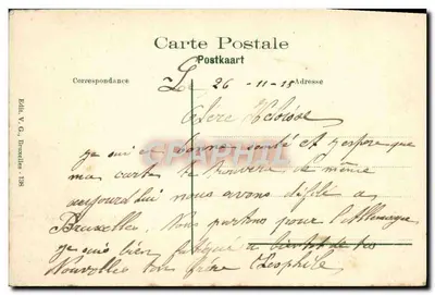 Bruxelles - Piazza del Municipio — Ed. V.G., Bruxelles, n° 138 — Verso