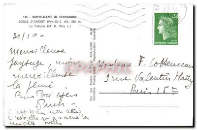 Nossa Senhora de Serrabone — Boule d'Amont (Pyrénées-Orientales) — Sté das Cartas Fotográficas APA-POULIX — Verso