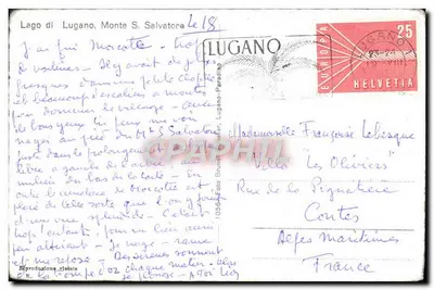 Lago de Lugano, Monte S. Salvatore — vista panorámica — editor desconocido — Reverso