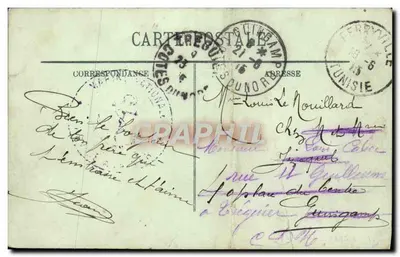 Stara pocztówka Bizerte Kaserna Japy — Rewers