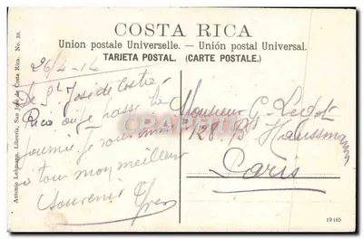 Ponte de Birris — Costa Rica — Librerie Antonio Leibmann, No. 89 — Verso