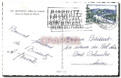Biarritz — Efekt fal w tle, Molo — Wydawca Réal-Photo, nr 175 — Rewers