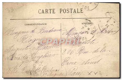 Bordeaux — Le Parc Bordelais — Buste sur colonne — éditeur BR. - 281 — Verso
