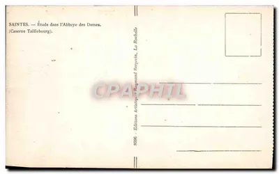 Saintes — Studium w Abbadii Damskich — Artystyczne Wydawnictwo Reynaud Herpesin, La Rochelle — Rewers