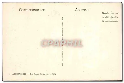 Abbeville — La Catedral — Imp. Letellier, París — Reverso