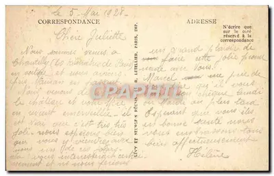 Chantilly — Zamek. Front północno-wschodni — LL — Rewers