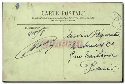 Stara pocztówka Bordeaux Most Kamieniany — Rewers