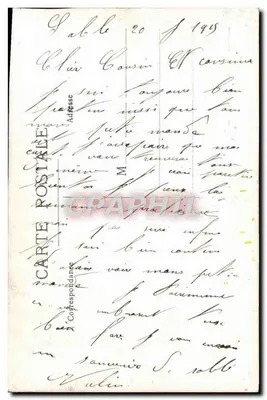 सैनिक यूनिफॉर्म में — बाहरी बैठक में — डेटेड पोस्टकार्ड 20 जुलाई 1905 — पीछे