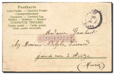 Fiolety — bukiet w żółtym naczyniu — wydawca anonimowy, nr 5.468 — Rewers