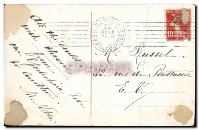 Rosa — cartão postal ilustrado — editor desconhecido — Verso