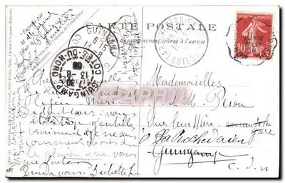 A L'Aurore — vista de barcos em um rio — editor Guingamp — Verso