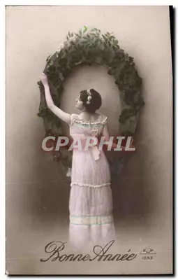 Mulher em vestido de estilo 1910 — Boa Ano 1252 — EHP