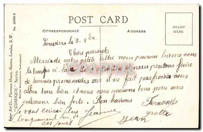 Jovem dama com boas referências do seu primeiro marido — Ronald & Hill — série 4084 — Verso