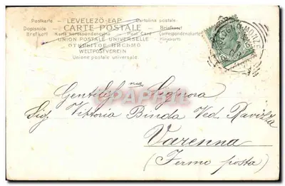 Flores de gerânio — cartão postal italiano — editor desconhecido — Verso