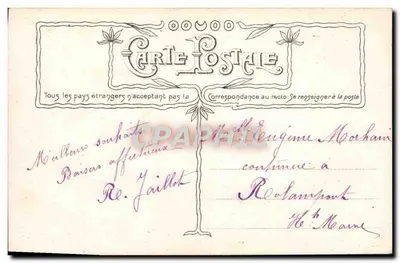 Jovem mulher com buquê — 'Portez-lui mes Vœux' — Croissant, Paris, n°3018 — Verso