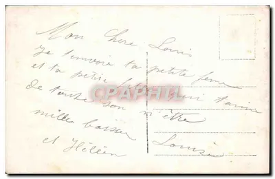 Mãe e filha pequena — cena de jardim ao pôr do sol — editor S. & S. n° 3468 — Verso