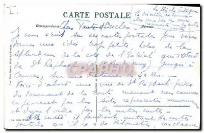 St. Raphaël. Vista Geral. — Editor: Les Plus Beaux Sites de France — Verso