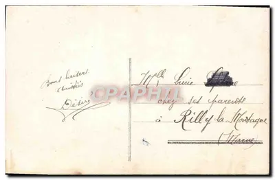 Mężczyzna w stroju trzymający bukiet — Szczęśliwego Dnia — Gare d'Aix-les-Bains, n°10040 — Rewers