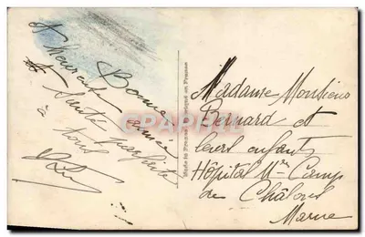 Zamknięty w śniegu — zimowy krajobraz — wydawca Léo, Paryż, nr 1859 — Rewers