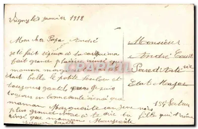 Dziewczynka w czerwonym stroju — Urodziny — J.M.P. PARIS nr 203 — Rewers