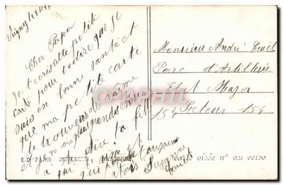 एक लड़की एक गुलदस्ता देती है — हृदय का उपहार — E.D. पेरिस अनंत वंतर, संख्या 54 — पीछे