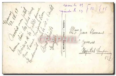 Femme au jardin — texte poétique — L. Branger, Nantes, n° 4202 — Verso