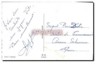 Flores — anémonas violetas e rosas sobre fundo preto — M.D. Paris, série n°6640 — Verso