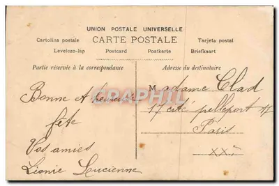 拿着花车的女士 — 生日快乐 — Le Normand Phot. n°1635 — 背面