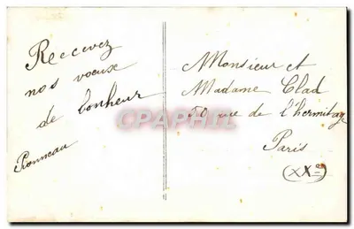 Mulher em vestido verde e casaco forrado — Boa Ano — editor desconhecido, número de série não visível — Verso