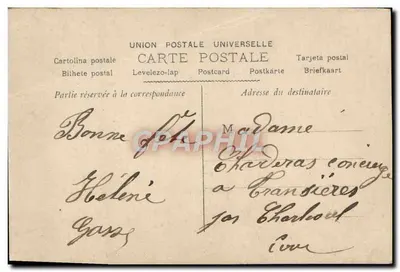 Louise — Retrato feminino com rosas — Union Postale Universelle — Verso