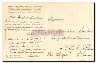 Menina em um trevo de quatro folhas — Boa Ano — Impressão Brillant, n° 7248 — Verso