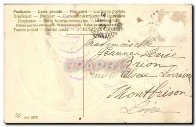 Fille et mouton — Pâques — Jeanne, série 5873 — Verso