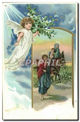Natal — Anjo trazendo um abeto — editor não identificado, n° de série 112