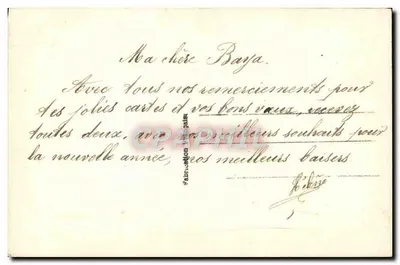 Jong meisje met een bosje — Gelukkig Nieuwjaar — E.M. 436 — Achterkant