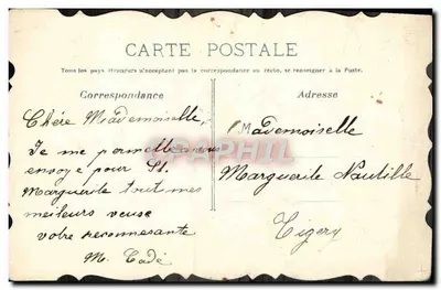Bilhete postal antigo Fantasia Flores — Verso
