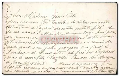 Menina com vestido lilás e chapéu floral — editor desconhecido, número de série não visível — Verso