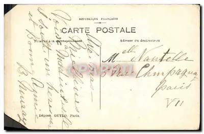 Bouquet de pensées — kwiaty fioletowe, żółte i białe z tricolorem — wydawca GUYLO, Paryż — Rewers
