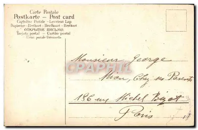Céreus com carrinho de notas — Boa e feliz ano 1904 — editor não visível — Verso